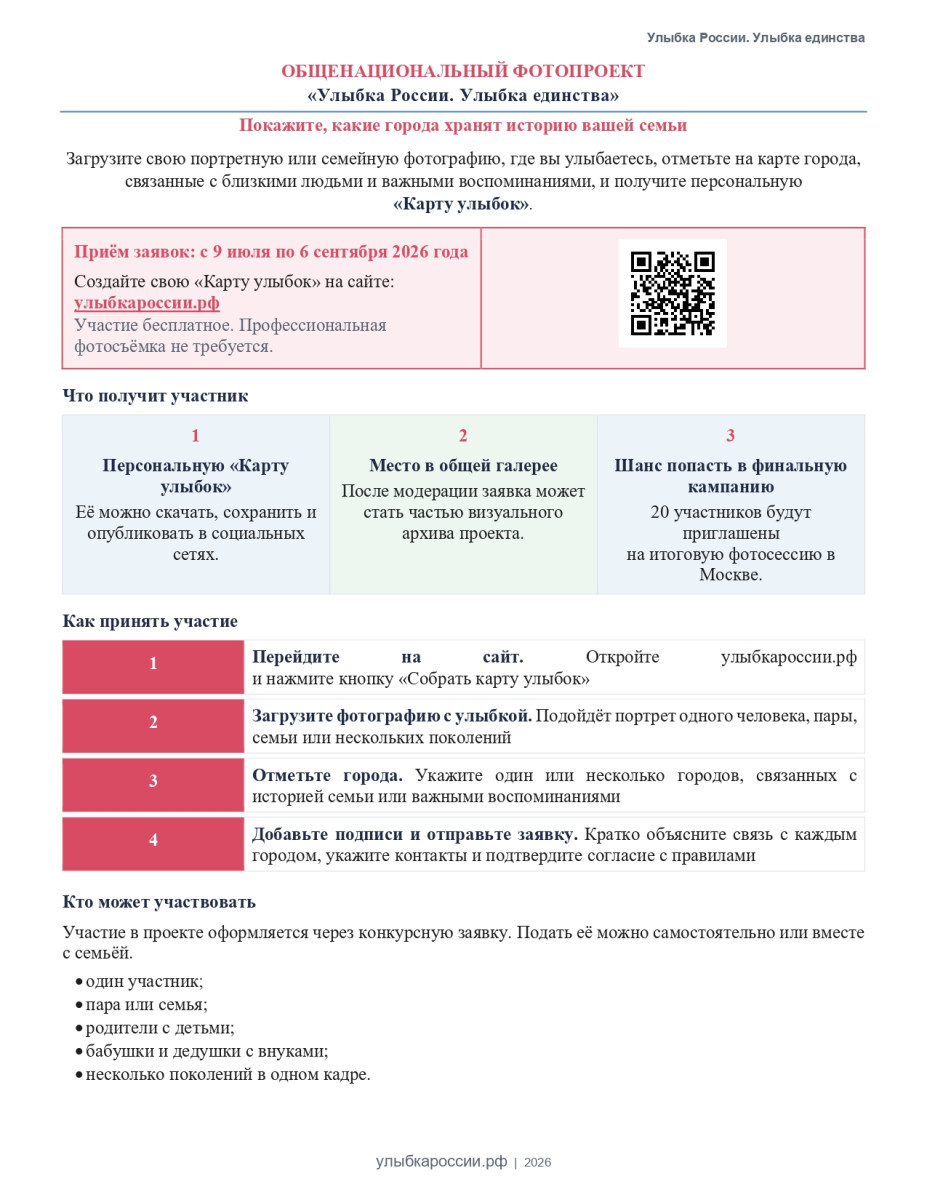 Стартовал общенациональный фотопроект «Улыбка России. Улыбка единства» #2