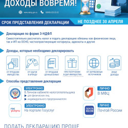 Началась декларационная кампания по налогу на доходы физических лиц. Представить налоговую декларацию по форме 3-НДФЛ о доходах, полученных в 2025 году, необходимо не позднее 30 апреля 2026 года. #1