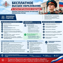 Министерство обороны РФ предлагает бесплатное высшее образование в военных вузах. #1
